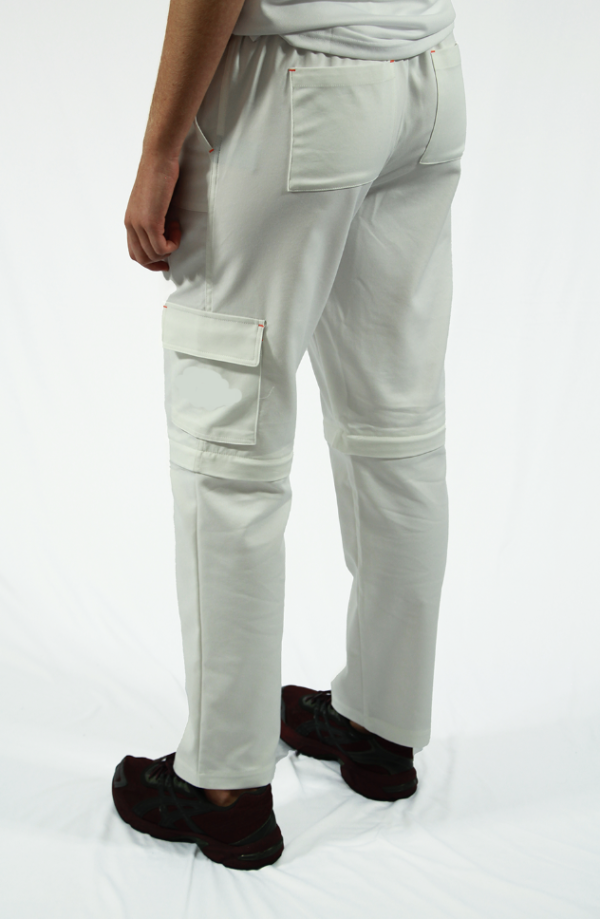 Unisex Regular Fit Cargo Zip Pant / Short No Embroidery - White- Can not be worn at Work